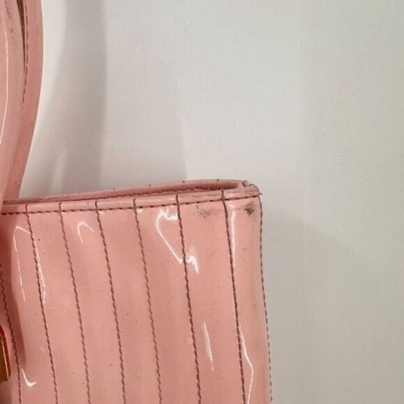 Ted Baker London Women's Patent Leather Quilted Tote Handbag Pink Size Large‎ - Picture 7 of 16